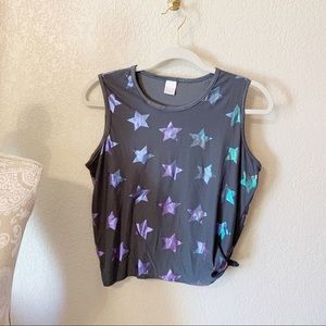 Metallic Star Grey Tank Top